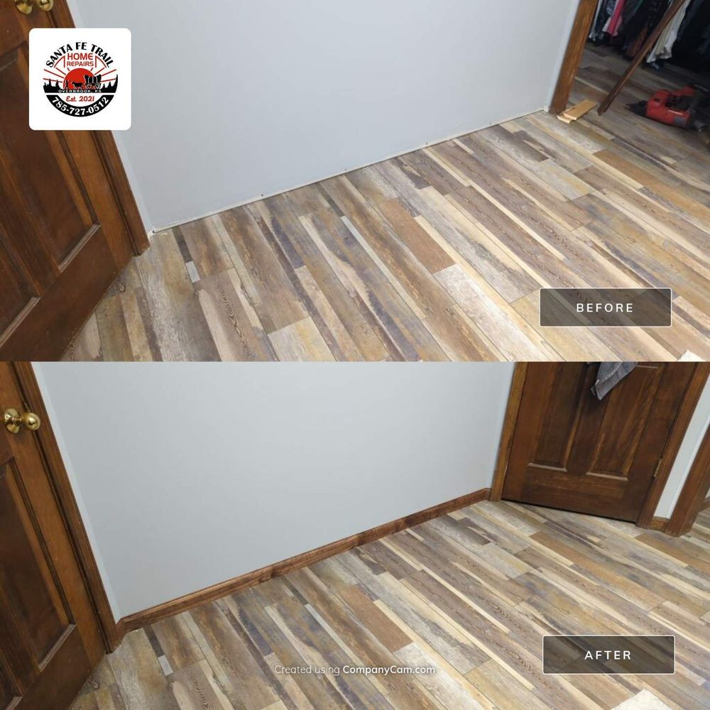 Our professional Handyman team offers high-quality flooring installation and repair services to transform your home. From hardwood to tile, we have the expertise to make your floors beautiful and durable. for Santa Fe Trail Home Repairs in Overbrook, KS