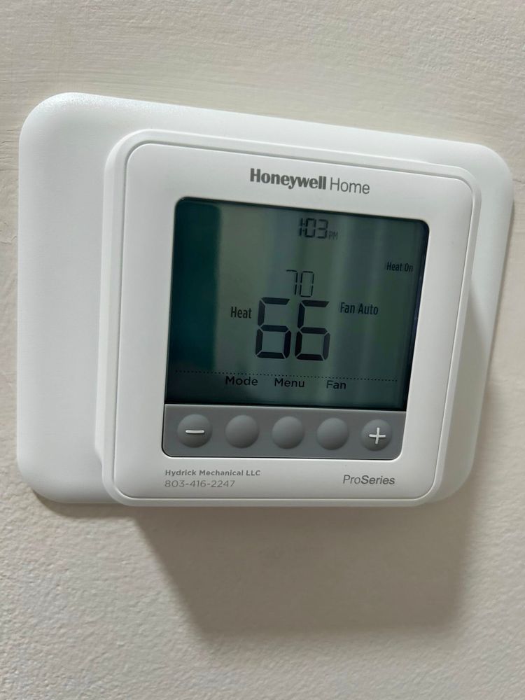 Our Thermostat Installation and Programming service ensures seamless integration with your HVAC system, providing optimal comfort and energy efficiency. Enjoy customized climate control tailored to your lifestyle by our expert technicians. for Hydrick Mechanical in Fort Mill, SC
