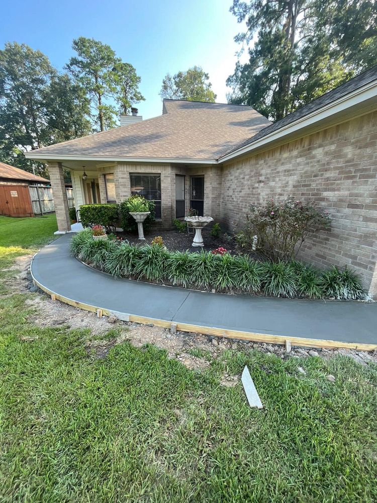 Our Sidewalk Installation service offers homeowners a durable and visually pleasing solution for enhancing their property's curb appeal while providing safe and functional pathways for outdoor spaces. for Delarosa Concrete & Stamping in Pearland, TX