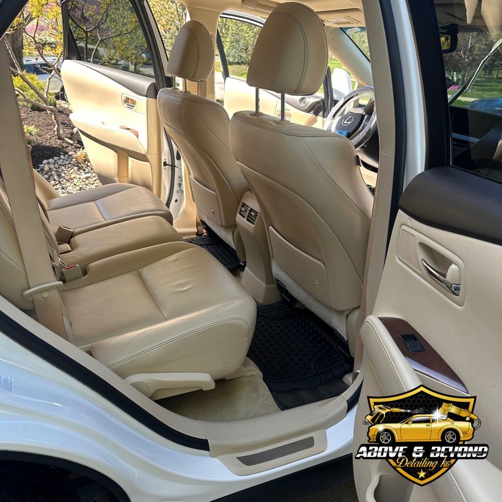 A thorough interior clean focused on high-touch areas like seats, carpets, plastics, and glass. Perfect for regular upkeep without deep shampooing or extraction. for Above & Beyond KC LLC in Johnson City, KS