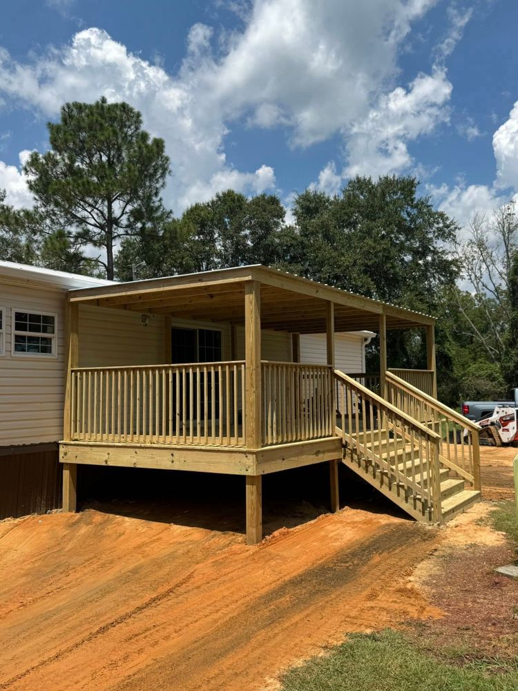 Enhance your outdoor space with our expert deck and patio installation services, seamlessly integrated with premium gate installation and repair to ensure both beauty and security for your home. for C&G Fencing and Outdoor Services in Pensacola, FL