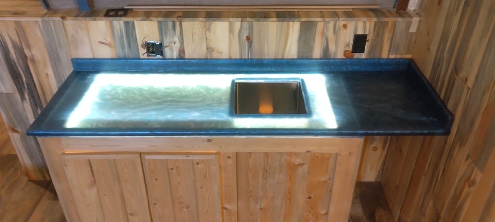 Epoxy floors and countertops for J2 Construction in Red Lodge, MT