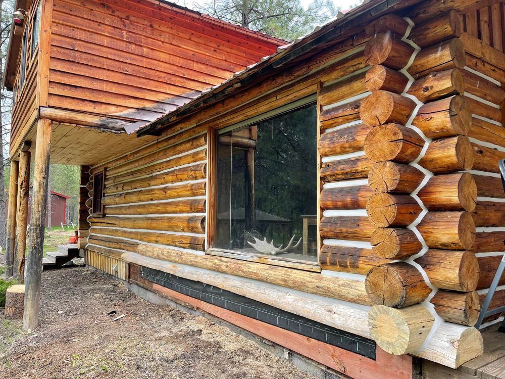 Log Home Restoration for True Blue Logworks LLC in Corvallis, MT