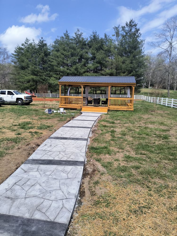 Stamped Concrete Installation for Layne It Down Concrete Artisan in Clarksville, TN