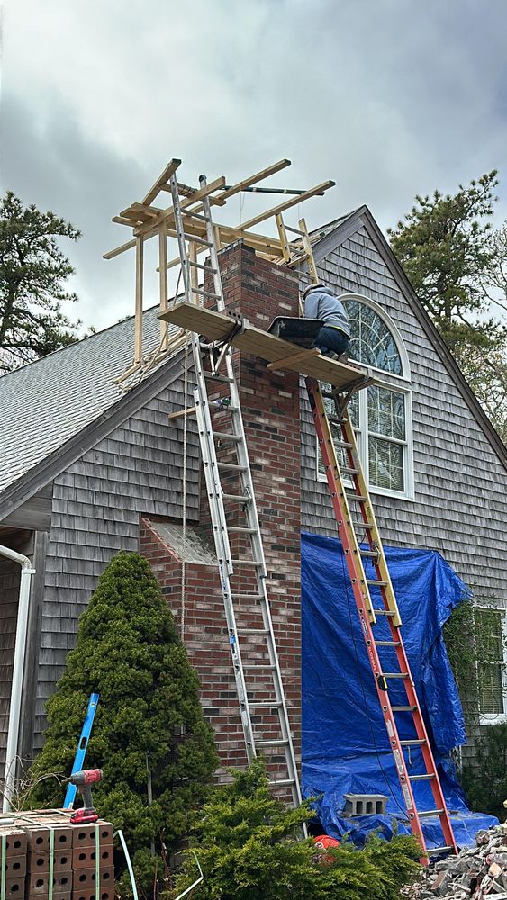 Chimney photos from restoration to new builds for All For U Roofing & Masonry in Boston, MA