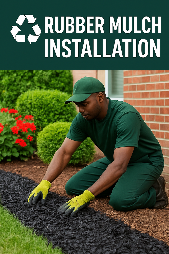 Enhance your landscape with our professional rubber mulch installation, providing a durable, low-maintenance solution that enriches garden aesthetics while offering superior weed control and long-lasting protection for outdoor spaces. for New Beginning Landscape & Remodel LLC in Atlanta, GA