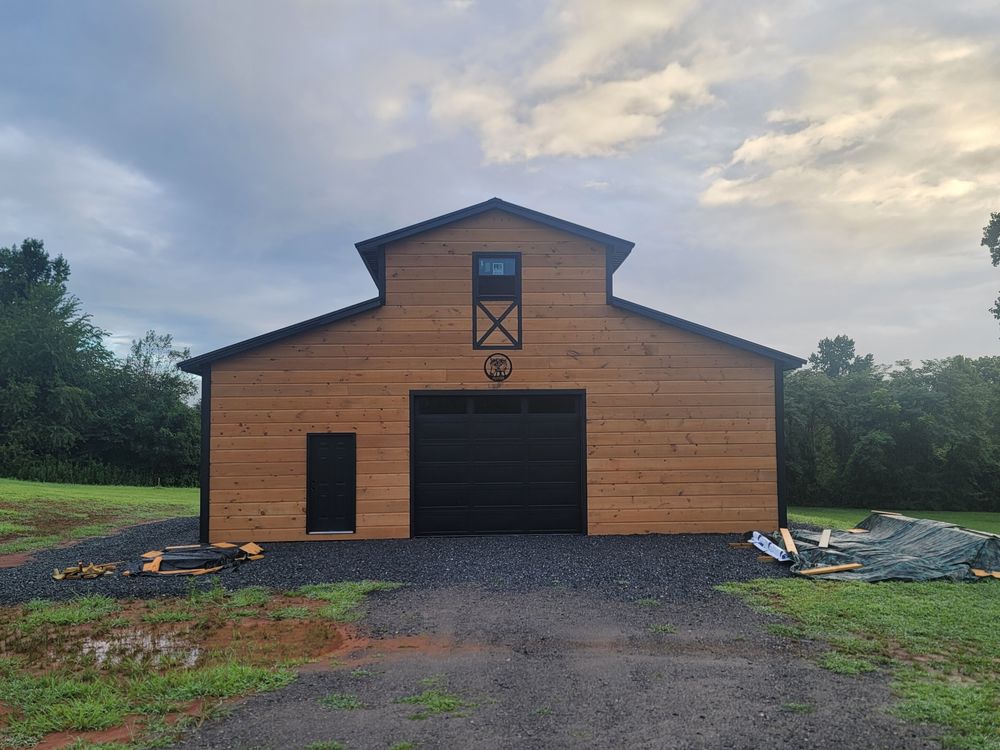 Steel Truss Pole Barns for Platinum Outdoor Services LLC in Conover, NC