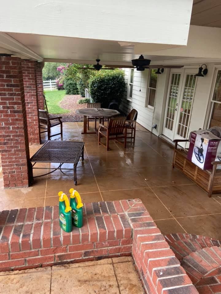 Our Hardscape Cleaning service is perfect for homeowners who want to clean their patio, driveway, and other hardscape surfaces. We use a pressure washer to clean the surfaces, and then we use a soft wash to remove any remaining dirt or debris. for H2Whoa Pressure Washing, Gutter Cleaning, Window Cleaning in Cumming, GA