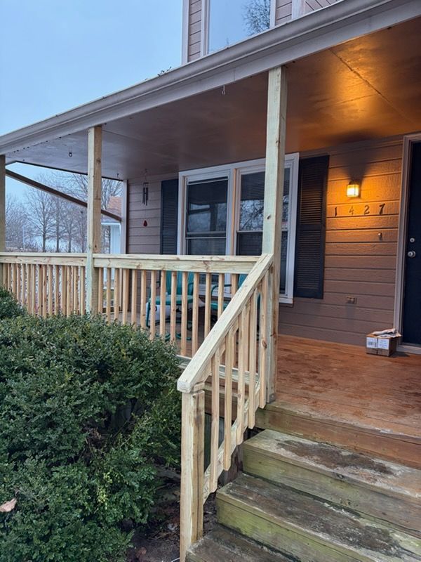 Enhance your outdoor living with our expert deck installation service, designed to complement your concrete features while improving beauty, function, and value through seamless patio design and installation solutions. for Hyatt Constructions in Buckner, MO