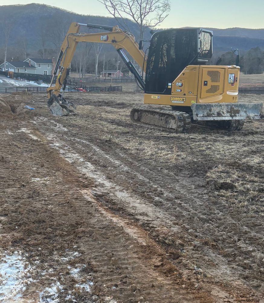 Grading for Schrock’s Land Management in Northern Virginia, Shenandoah Valley, VA