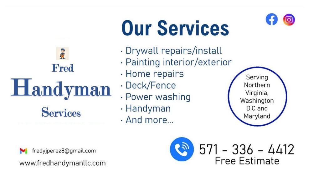 Drywall Repairs for Fred's Handyman Services in Alexandria, VA