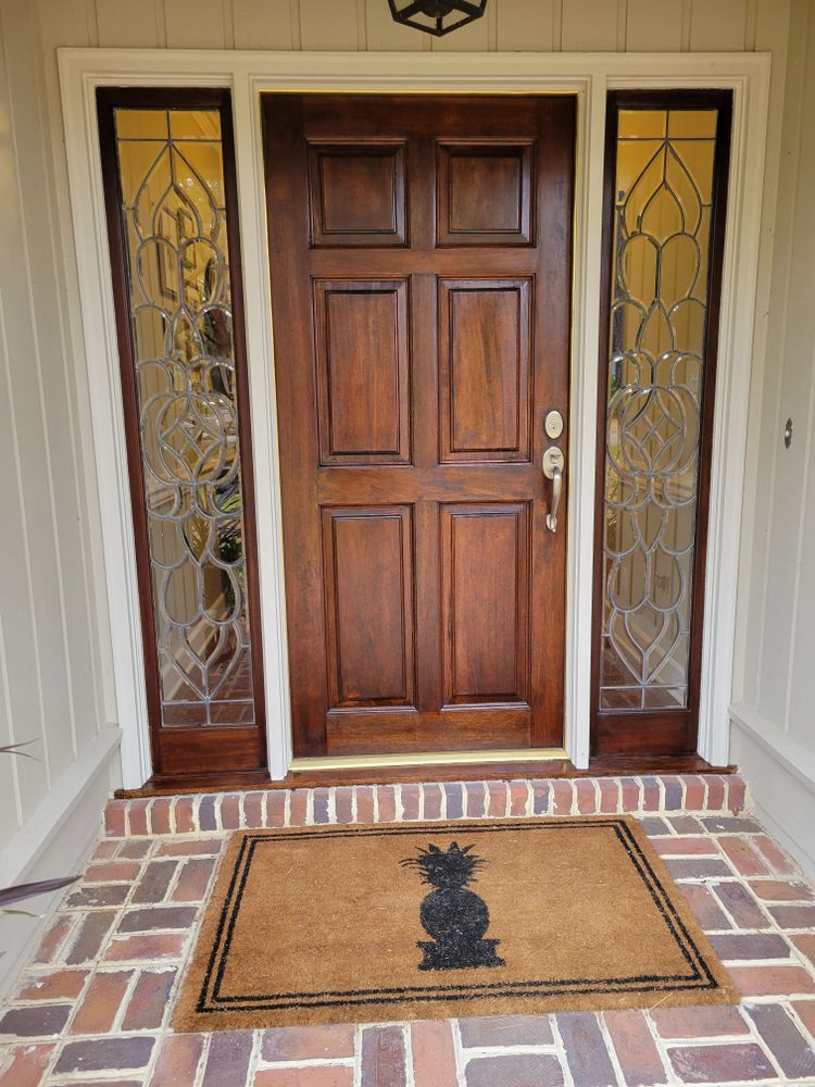 Front doors re-stain  for Bocanegra Painting LLC  in Savannah, GA