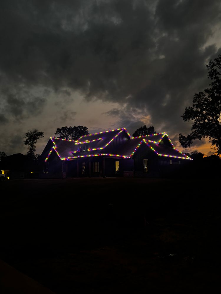 Christmas lights  for Keener's Lawn and Landscape LLC in Quitman, TX