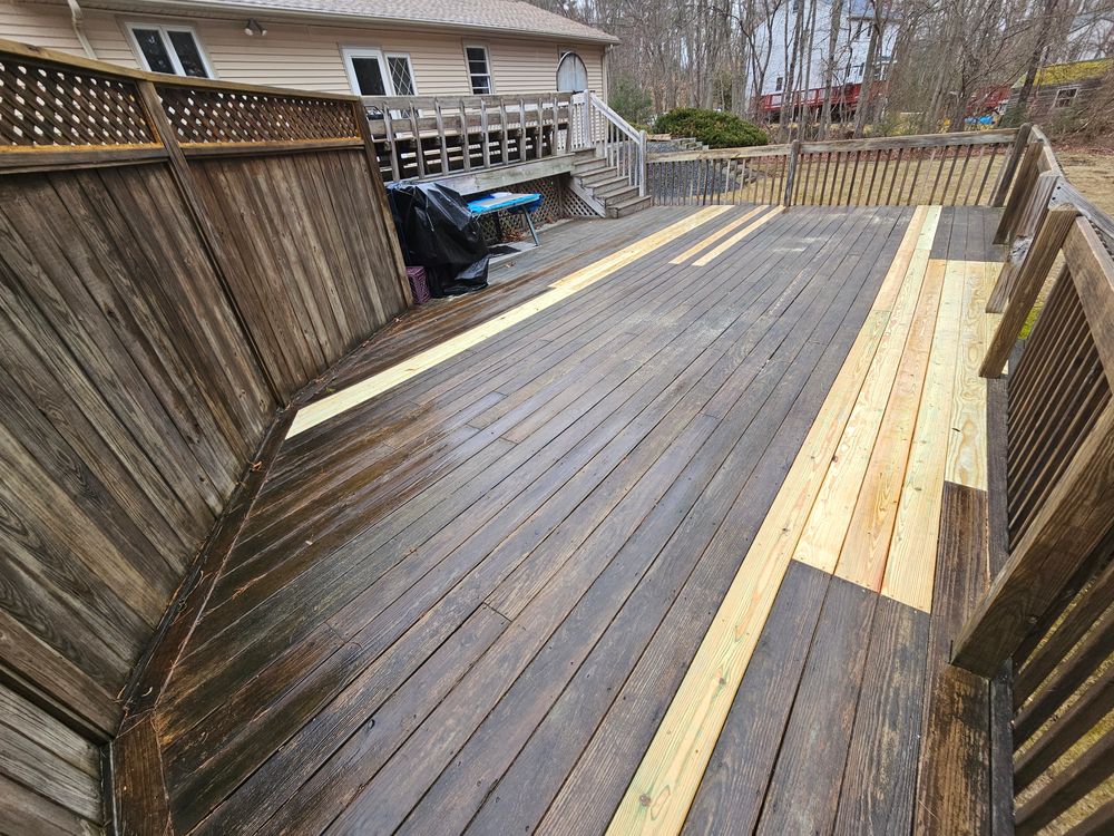 Prioritizing safety and structural integrity, we address issues such as loose boards, unstable railings, and damaged support structures. for South Coast Decks LLC in Mansfield, MA