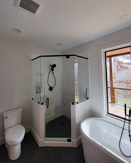 Transform your outdated bathroom into a luxurious retreat with our expert renovation service. From updating fixtures to creating a spa-like atmosphere, we'll turn your vision into reality. for JV Painting Services LLC in Hendersonville, NC