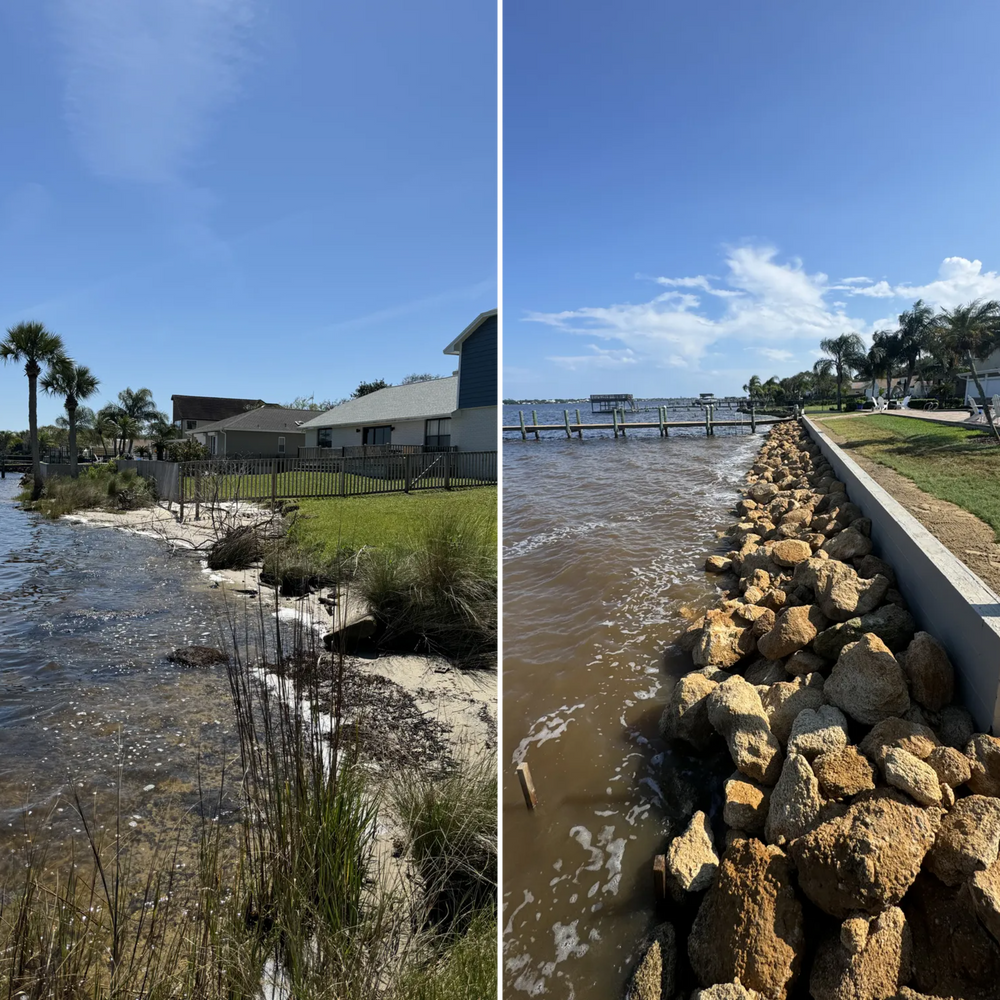 Our Marine Repairs and New Construction service offers durable, high-quality vinyl and coquina seawalls, providing robust protection against erosion while enhancing the aesthetic appeal of your waterfront property. for Lad’s Coastal Construction in Flagler Beach, FL
