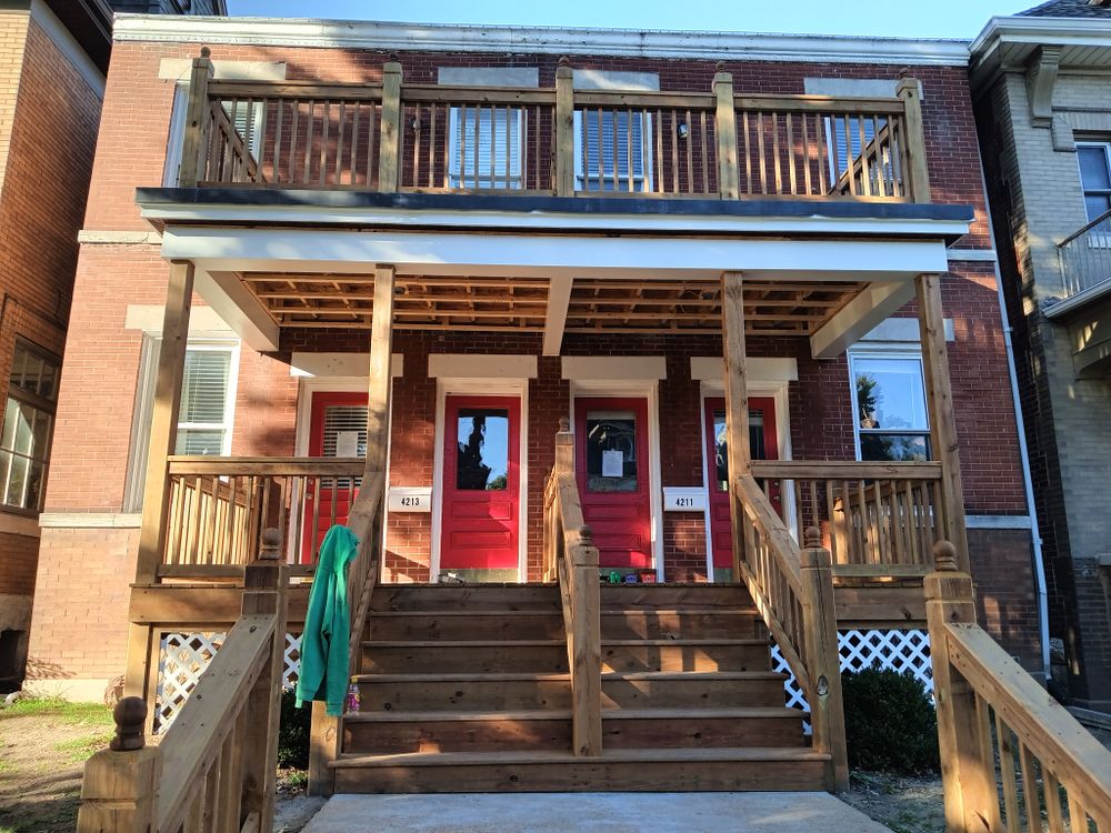 Historic porch build for Ins & Outs Home Repair, LLC in Madison County, IL