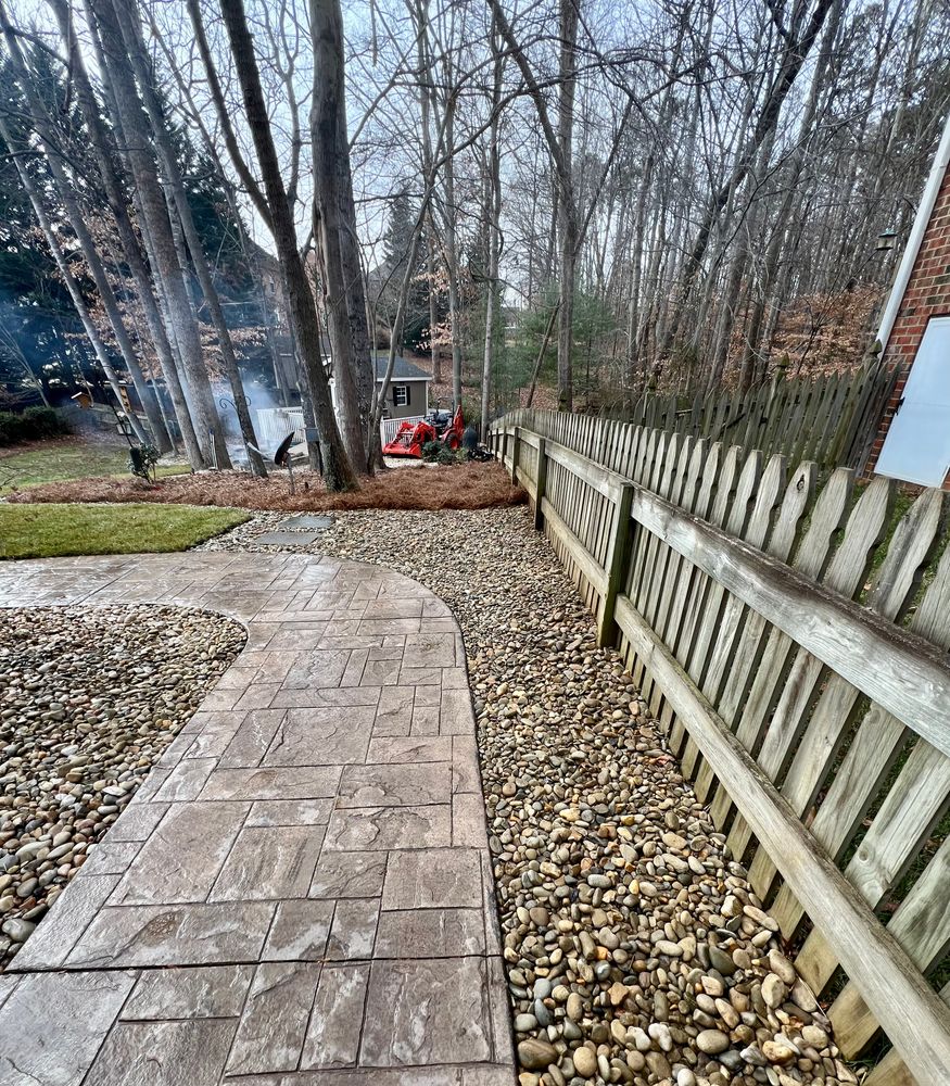 Mulch, River Rock and Pine Needle Installations for Malboeuf Landscaping, Inc in Kernersville, NC