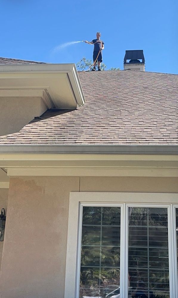 Our roof cleaning service uses a gentle soft washing technique to safely remove dirt, algae, and moss from your roof, enhancing its appearance and extending its lifespan without causing damage. for Premier Softwash in Bluffton, SC