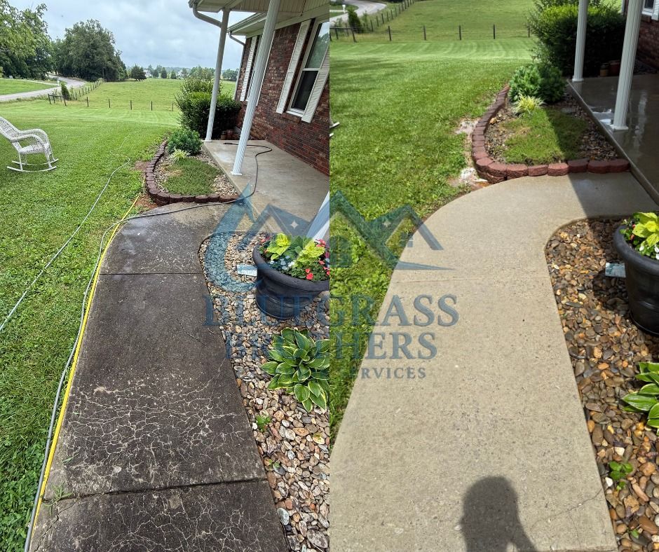 Our residential pressure washing services efficiently restore your home's exterior, eliminating dirt and grime to enhance curb appeal while safeguarding surfaces with expert care and eco-friendly solutions. for Bluegrass Brothers Exterior Services LLC in Elizabethtown, KY