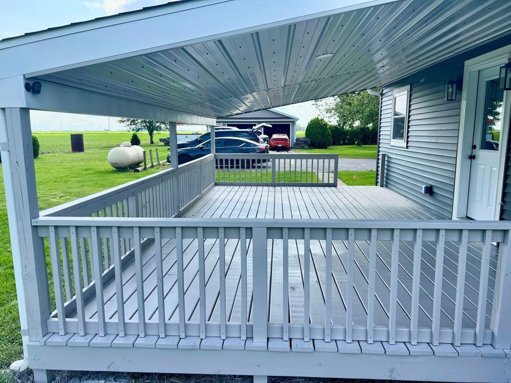 Enhance and protect your home's surfaces with our expert Staining and Sealing service, offering long-lasting durability and a beautifully maintained appearance for decks, patios, driveways, or any wood or stone area. for Patten's Property Solutions in Fort Wayne, IN
