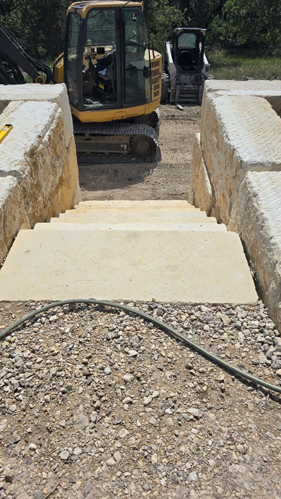 Limestone blocks retaining wall  for De Leon Carpentry & Renovation  in Leakey, TX