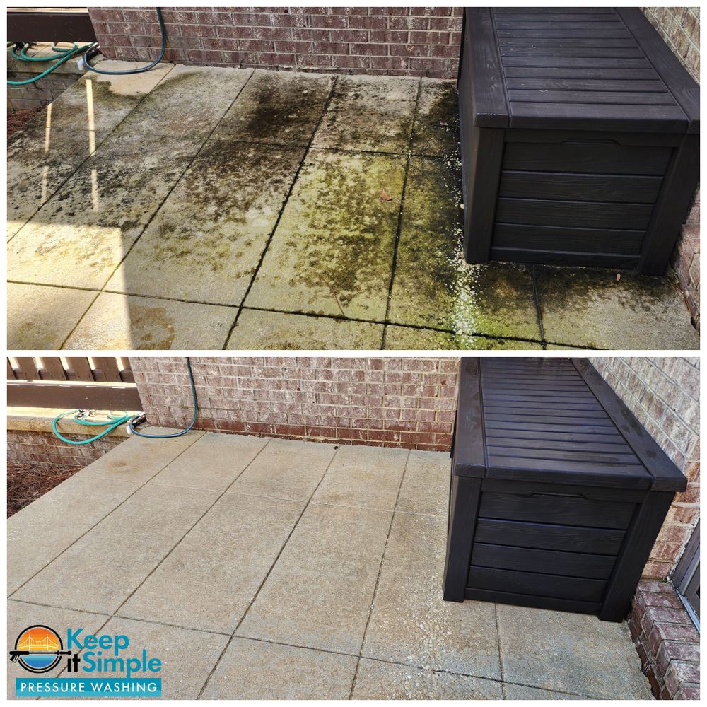 Our Concrete Cleaning service uses high-powered pressure washing equipment to remove dirt, grime, mold, and other unsightly stains from your driveway, patio, or sidewalk for a fresh and renewed look. for Keep It Simple Pressure Washing in Brunswick, GA