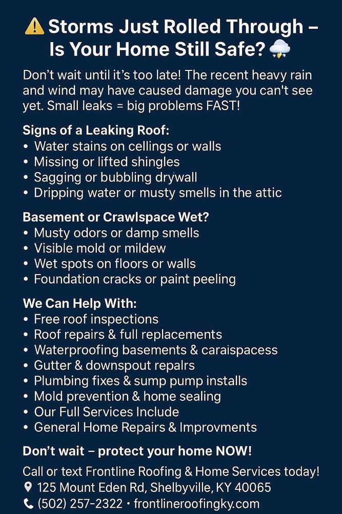 Other Services for Frontline Roofing & Home Services in Shelbyville, KY