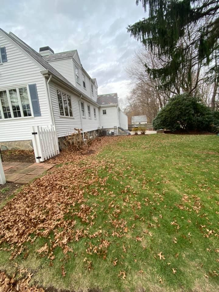 Our Fall and Spring Clean Up service includes clearing leaves, debris, branches, and preparing your landscape for the changing seasons. Let us help keep your yard looking pristine year-round. for Wilson’s Landscape Services LLC in West Bridgewater, MA