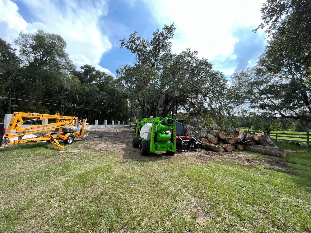 Our Land Clearing service utilizes professional equipment and skilled operators to efficiently remove vegetation, debris, and obstacles from your property to transform it into a clean and usable space. for McGraw’s Lawn and Tree Service in DeLand, FL