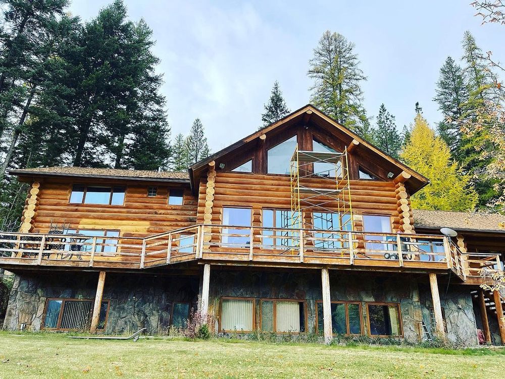 Log Home Restoration for True Blue Logworks LLC in Corvallis, MT