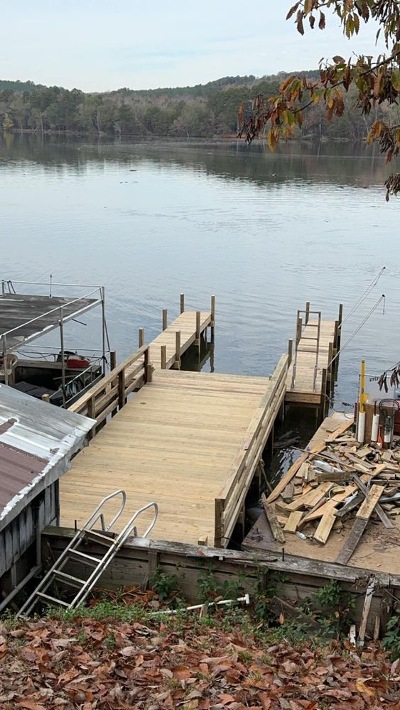 Enhance your waterfront experience with our Dock Accessories & Upgrades service, offering personalized solutions to improve functionality, aesthetics, and safety for your dock. Enjoy quality craftsmanship tailored to meet homeowner needs. for River Rat Construction in Albemarle, NC