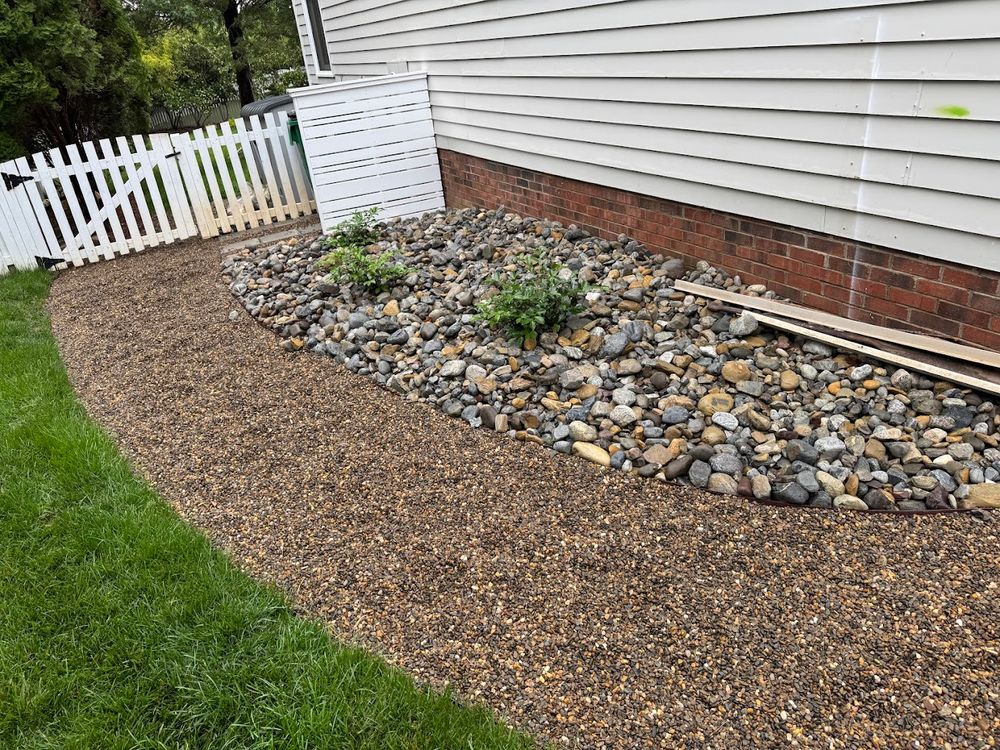 Transform your outdoor space with our expert landscape installation service. Enhance beauty and functionality year-round, including seasonal features like "Christmas lights installation near me" for a festive touch. for Upcycled Landscape and Design in Charlotte, NC