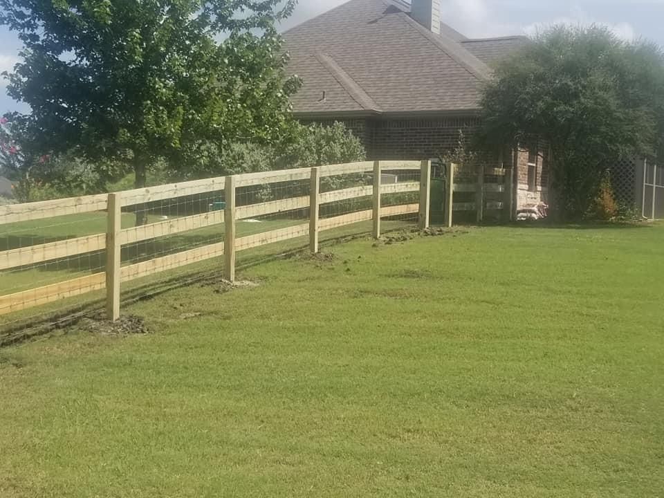 3 and 4 Board Fencing (optional wire added) for Pride Of Texas Fence Company in Brookshire, TX