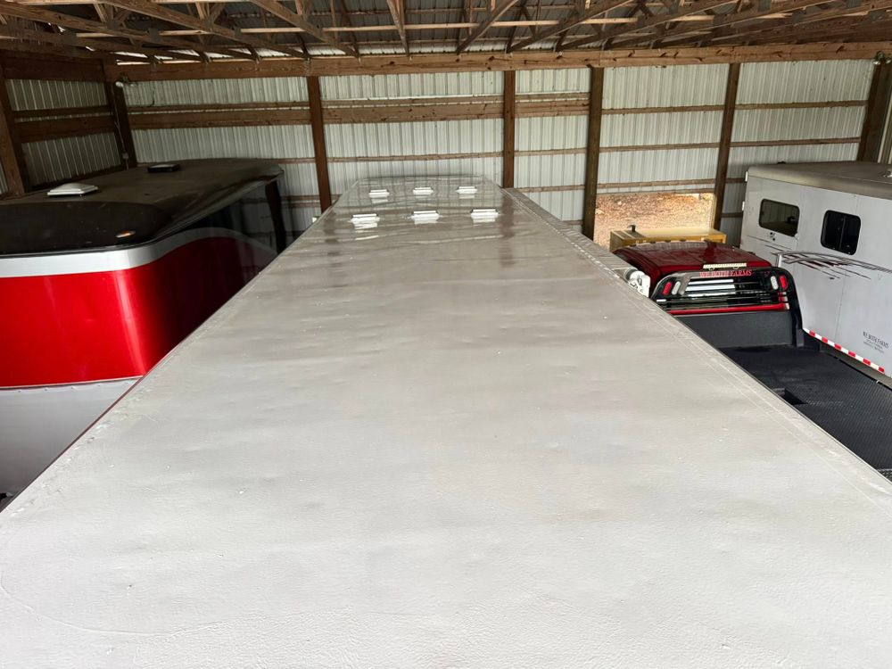 100% silicone roof coating that reflects heat, seals out water, and can drop interior temps by up to 20 degrees. Perfect for trailers, RVs, and buses heading into summer. for Shelton Trailer Flooring  in Ocala, FL