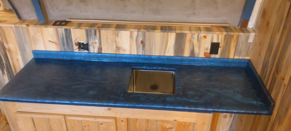 Epoxy floors and countertops for J2 Construction in Red Lodge, MT