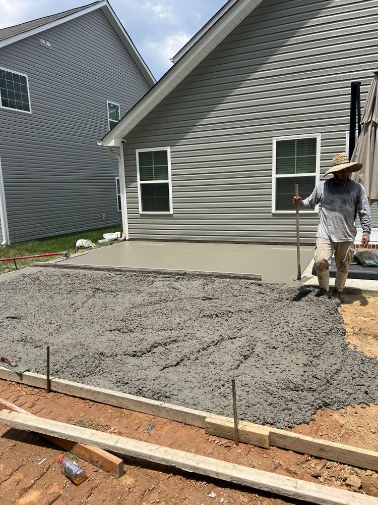 Patio Installation for Arce’s concrete finishing in Winston Salem, NC