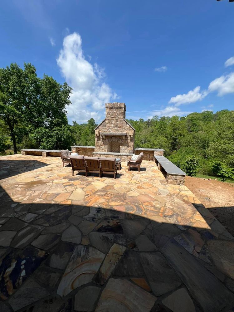 Transform your outdoor space with our expert deck & patio installation service, offering homeowners sturdy, stylish solutions that enhance functionality and beauty for ultimate relaxation and entertaining enjoyment. for Looking Glass Builders LLC in Asheville, North Carolina