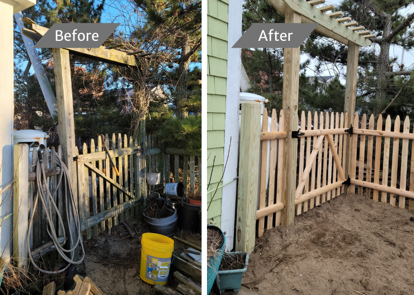 Before and After for Azorean Fence in Peabody, MA