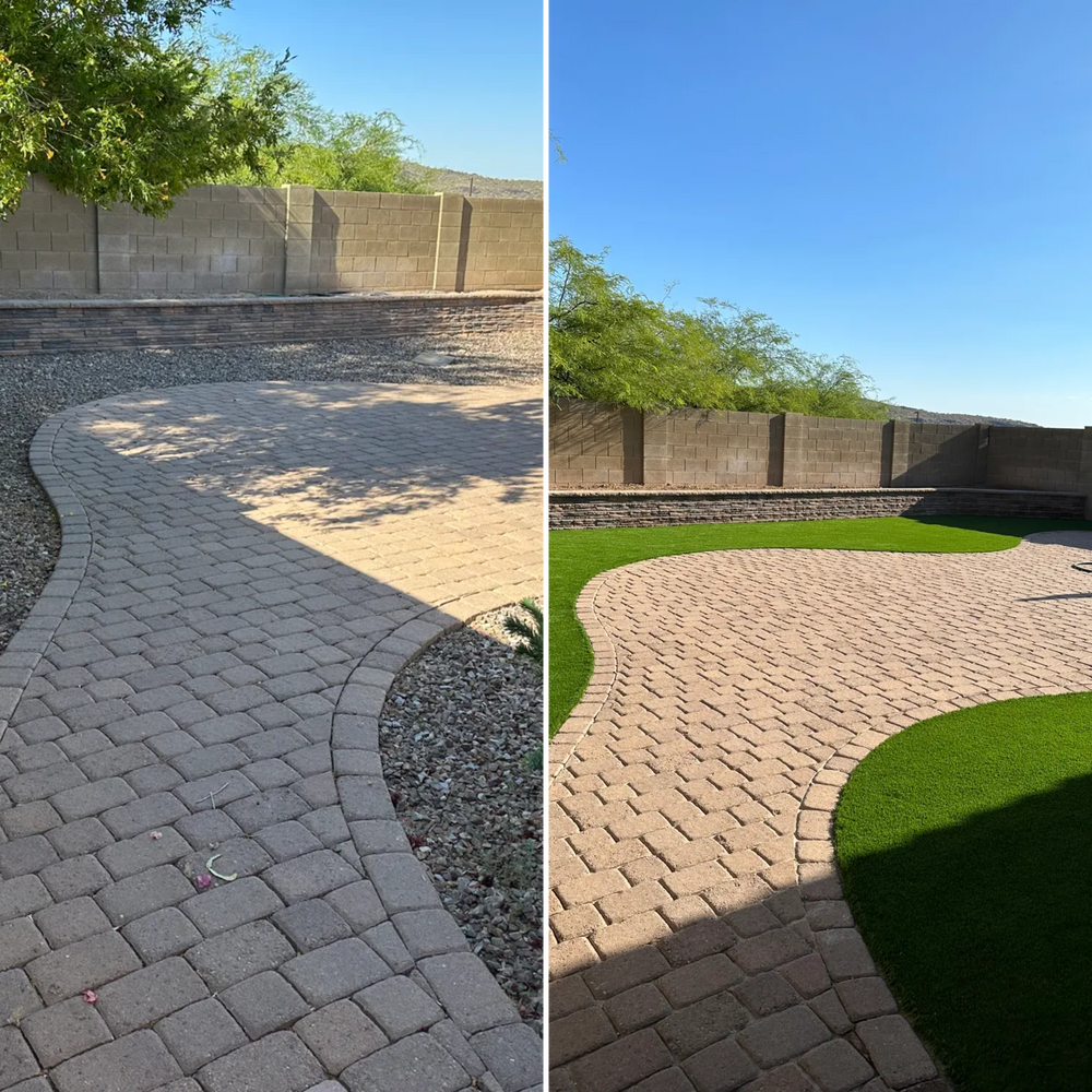 Our Hardscaping service will transform your outdoor space with custom designed features like patios, pathways, walls and driveways. for Bobbys Palm and Tree Service LLC in Surprise, AZ