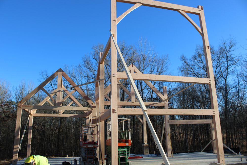 Mountain Style Timber Frame for Emfinger Custom Builders LLC in Pine Mountain, GA