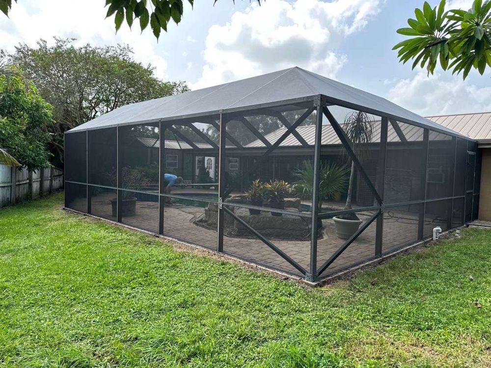 Our Screen Enclosures service creates comfortable, protected outdoor spaces by enclosing patios or pools with durable screening, helping homeowners enjoy fresh air, reduce pests, and enhance home value year-round. for WIP Hurricane Protection and Screening in Palm Bay, FL