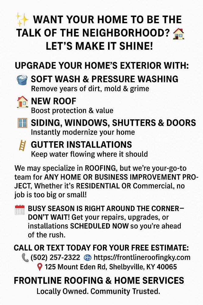 All Photos for Frontline Roofing & Home Services in Shelbyville, KY