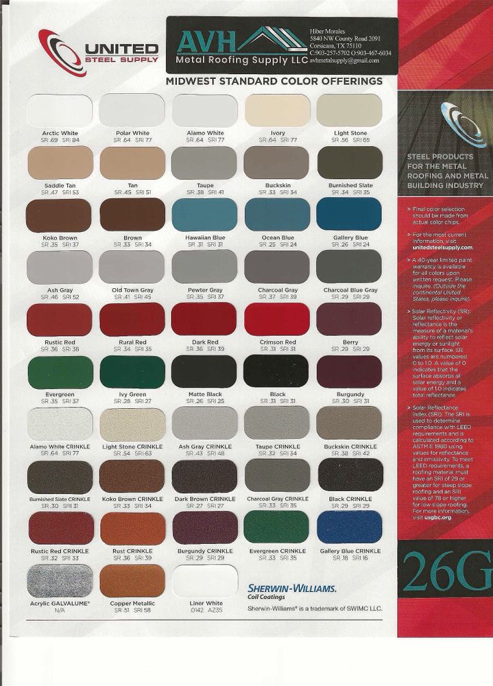  for AVH Metal Roofing Supply in Corsicana, TX