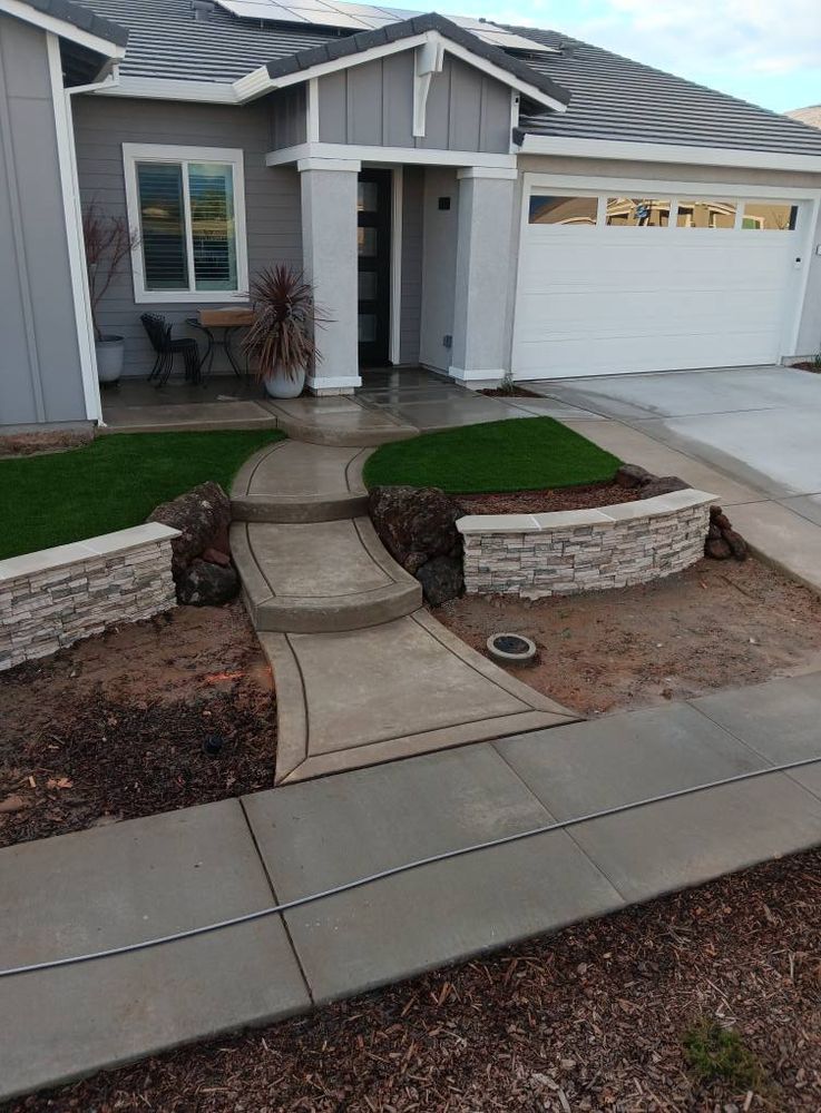Enhance your outdoor space with our professional turf installation services, perfectly complemented by expert mulch installation for a vibrant, low-maintenance landscape that increases curb appeal and adds value to your home. for Alex & Son Concrete and Landscaping in Lincoln, CA