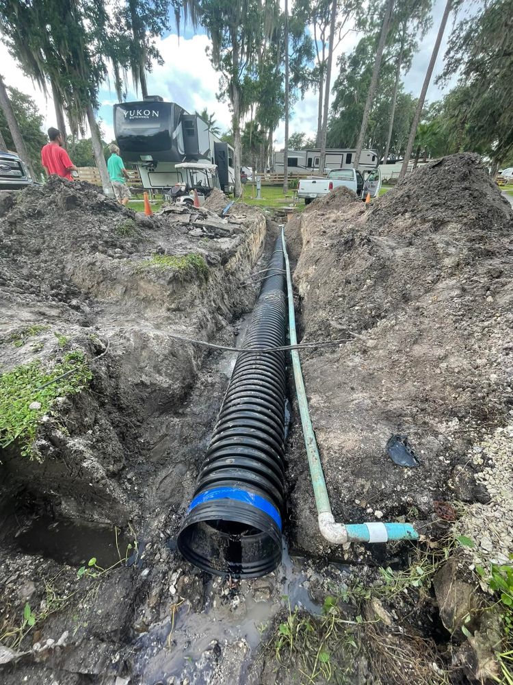 Enhance your property's drainage with our expert French Drainage Install service, minimizing water damage. Contact us for a competitive driveway cost estimate and protect your home efficiently today. for CJ Dirtwork in Crescent City, FL