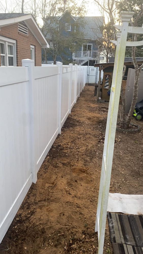 Enhance your home's privacy and aesthetics with our durable Privacy Vinyl fencing, complementing any outdoor space like quality flooring complements your interiors, offering both style and security for a peaceful environment. for KDR Fence in Lancaster, SC