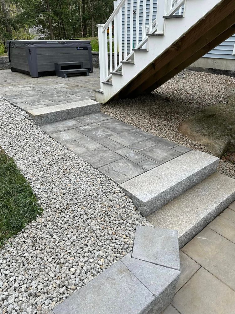 Enhance your home's curb appeal and functionality by choosing our expert paver and stone walkways service, offering durable, aesthetically pleasing solutions tailored to complement any outdoor landscape beautifully. for Pine Stream Property Management in Waterboro, ME