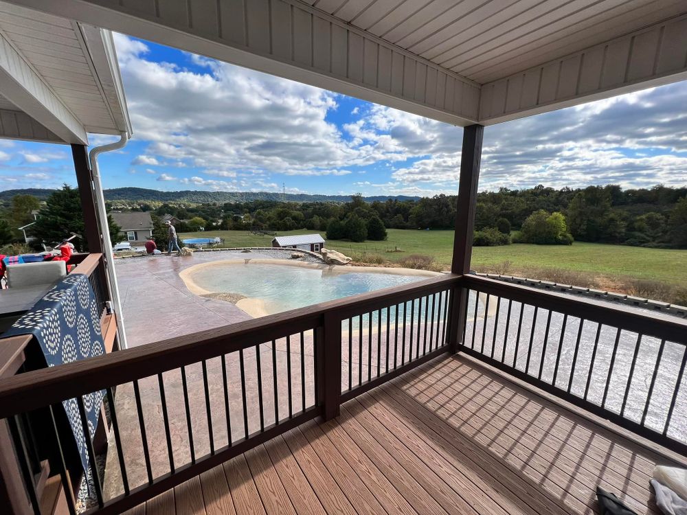 Enhance your outdoor space with our expert patio design and installation service, featuring custom concrete solutions that prioritize durability, aesthetics, and seamless integration to transform your backyard into a beautiful retreat. for Rocky Top Concrete & Excavating in Knoxville, TN