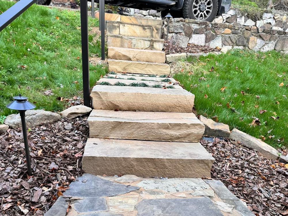 Transform your outdoor living space with our natural stone hardscape service, offering durable and aesthetic solutions that enhance beauty while blending seamlessly with the environment for a timeless appeal. for Smoky Mountain Landscaping in Maryville, TN
